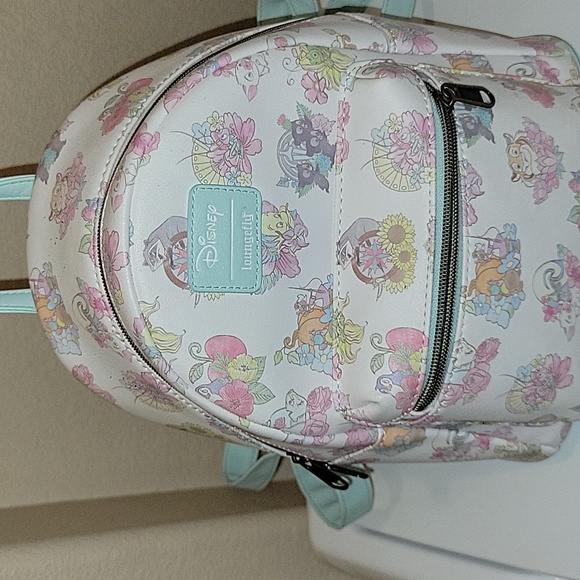 Loungefly Disney Sidekicks Backpack and Wallet - White and Mint - Picture 2 of 9